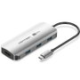 Vention Docking Station TQDHB con HDMI 4K, 3x USB y USB Tipo-C PD, Gris